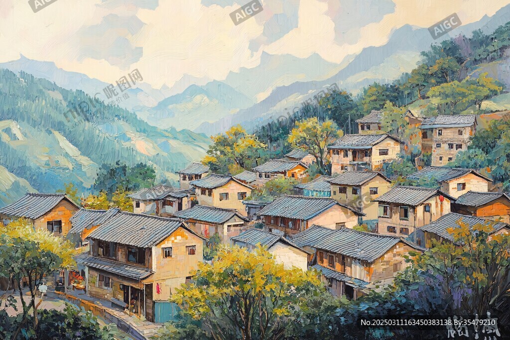 山村风景画