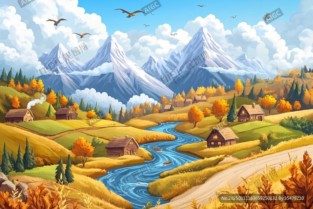 秋日山谷风景