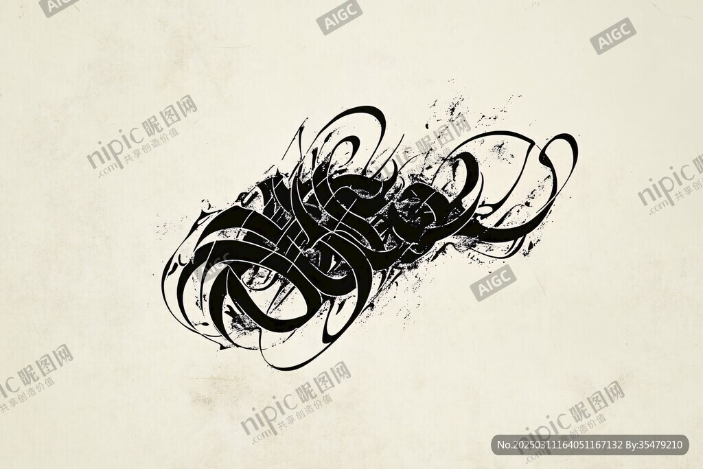 抽象艺术书法作品