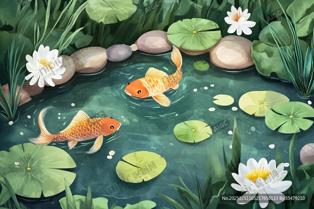 金鱼池塘的宁静