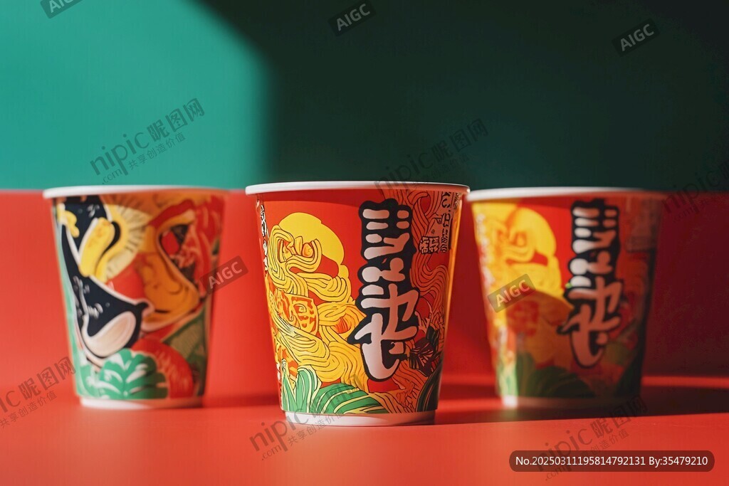 五彩泡面杯的艺术设计