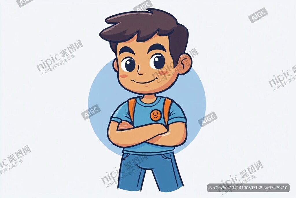 自信的年轻男孩