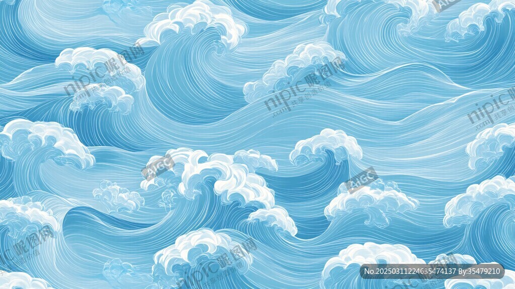 波涛汹涌的海洋风景