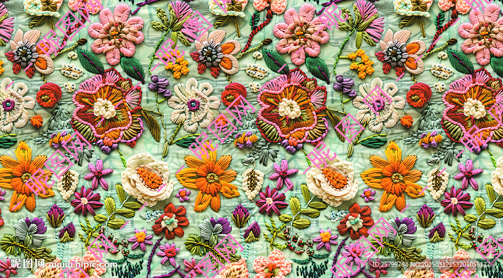 3D刺绣花