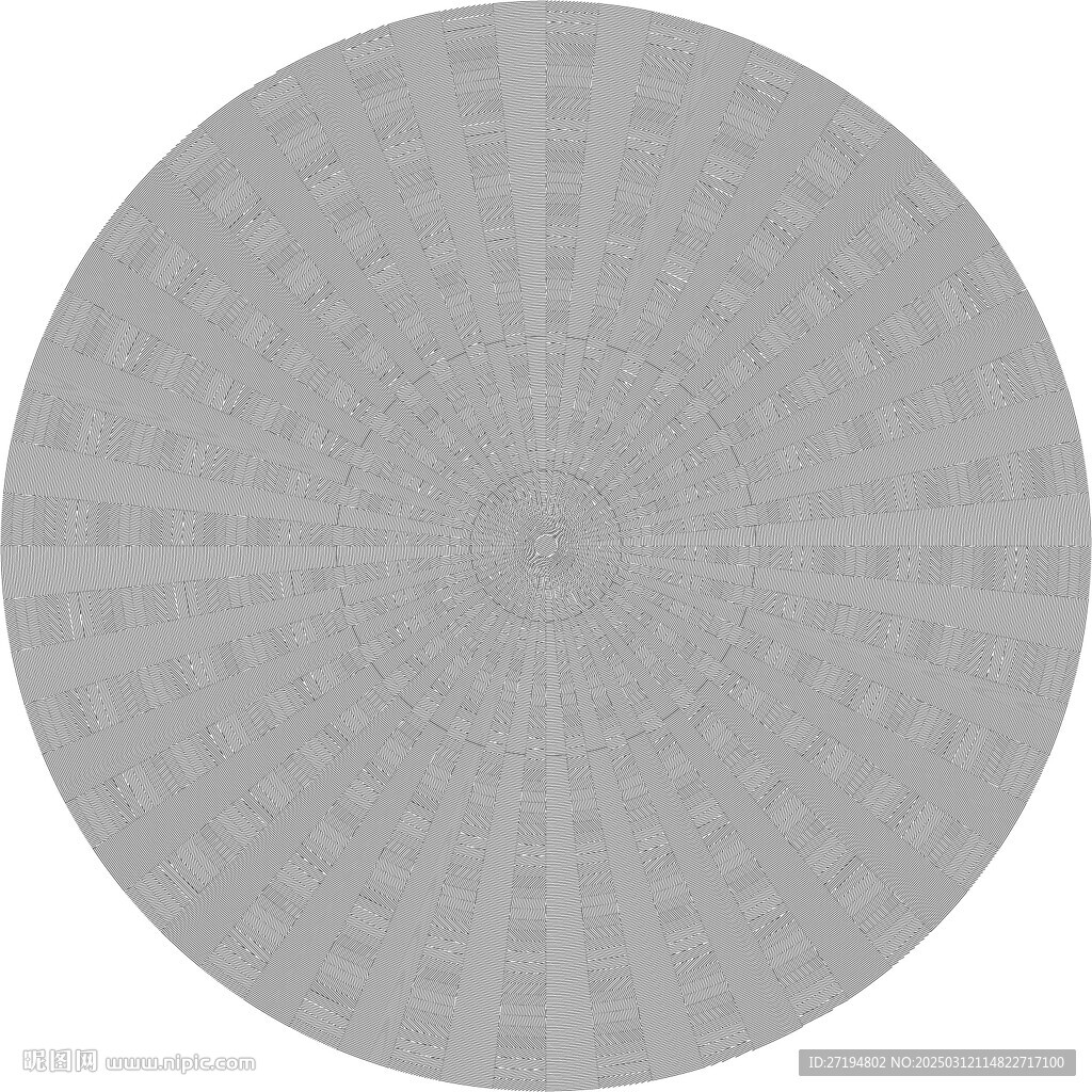 圆圈放射逆向纹路