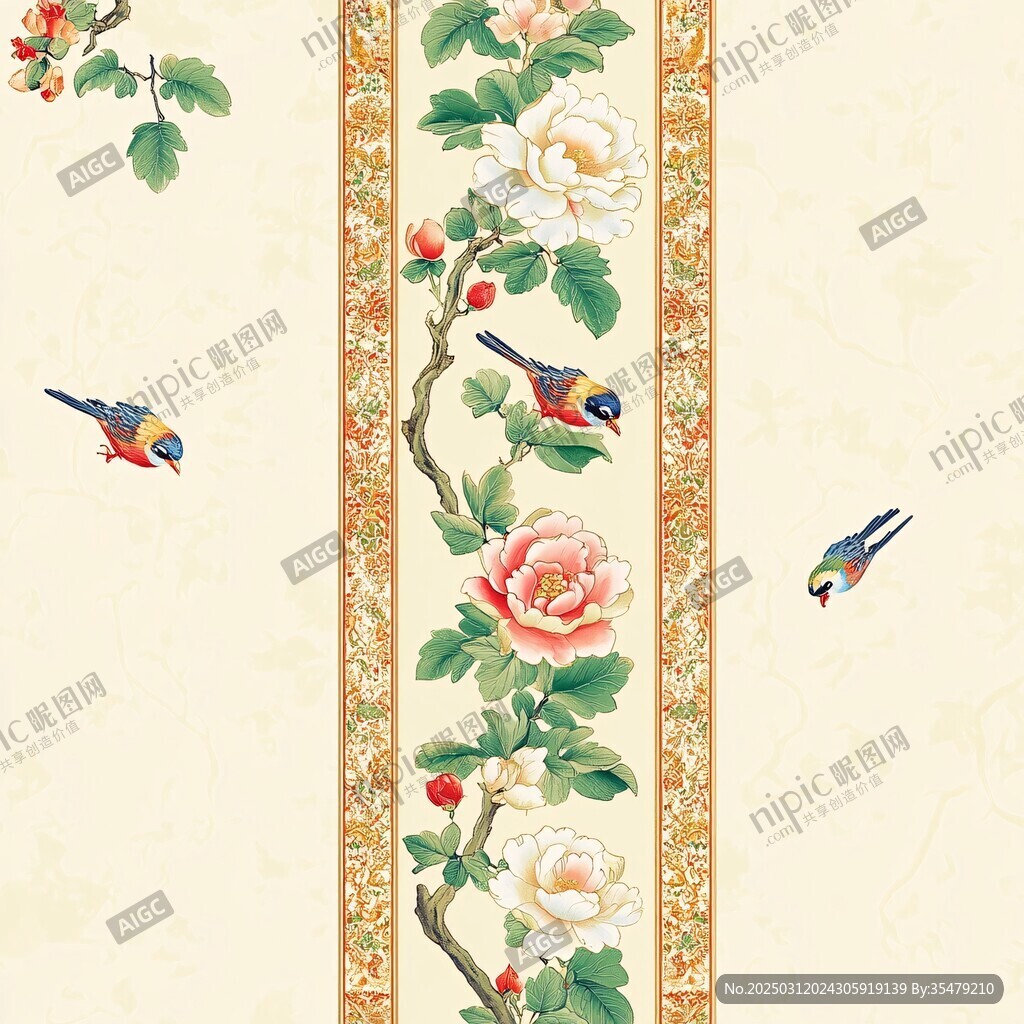 花鸟图纹背景