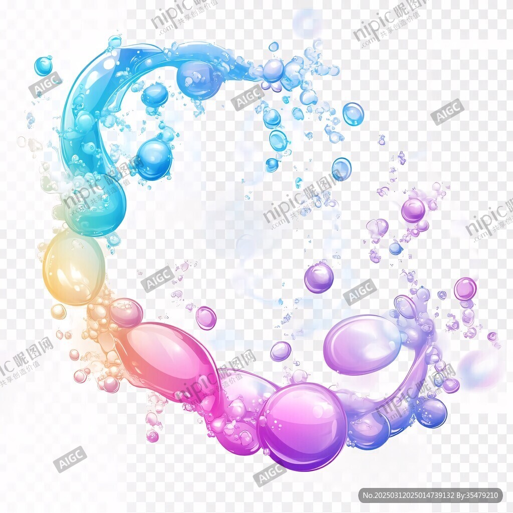 彩色泡泡油画