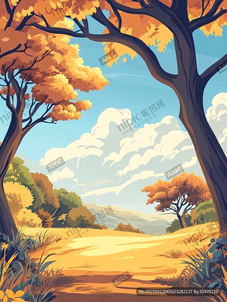 秋日山谷风景