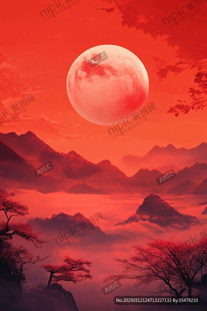 血月照山川