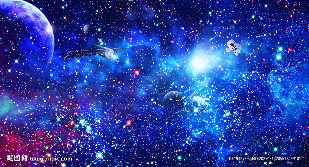 蓝色璀璨星空图 