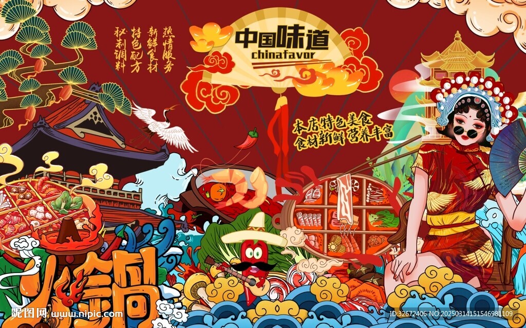 火锅展板图片