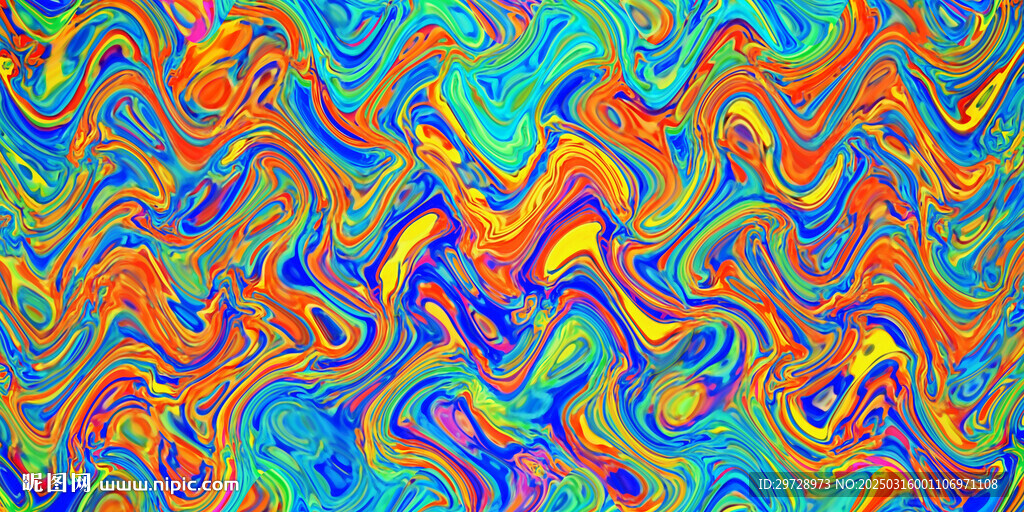 彩色抽象流体画