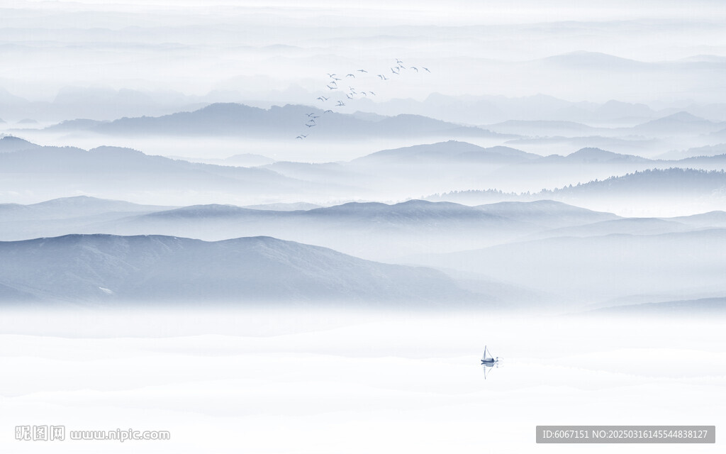 远山近水水墨风景