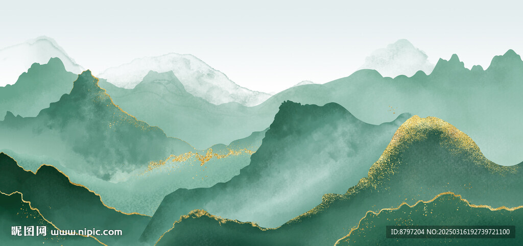 新中式山水背景