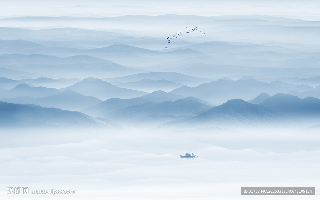 意境水墨山水画