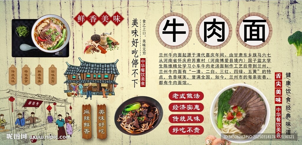 牛肉面背景墙
