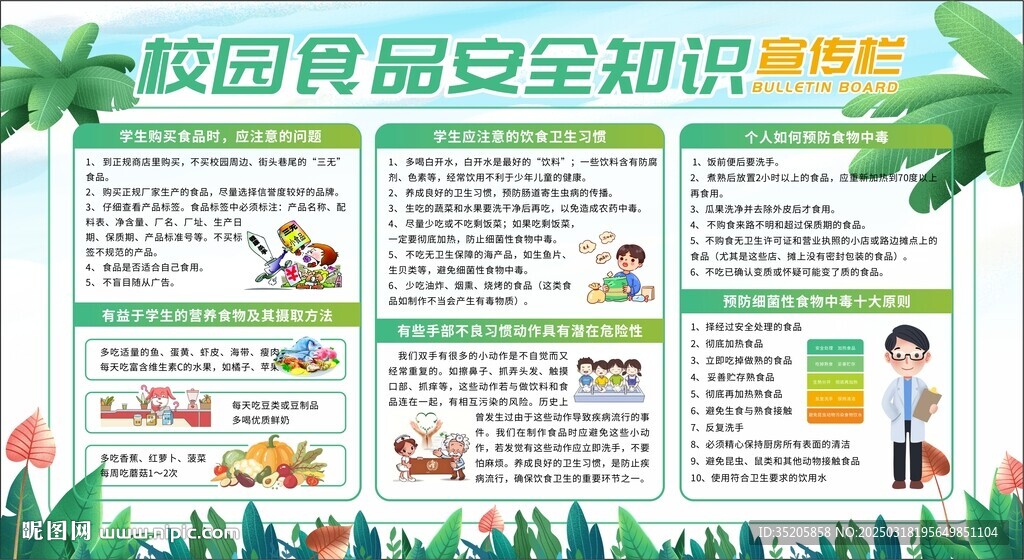 校园食品安全 校园安全展板 平