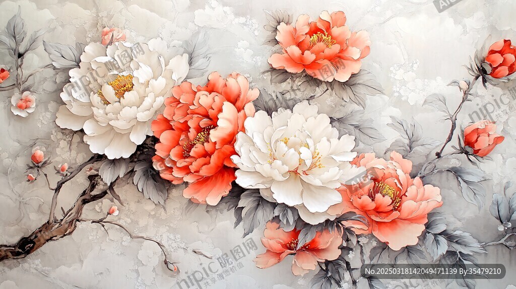 绚烂花卉壁画