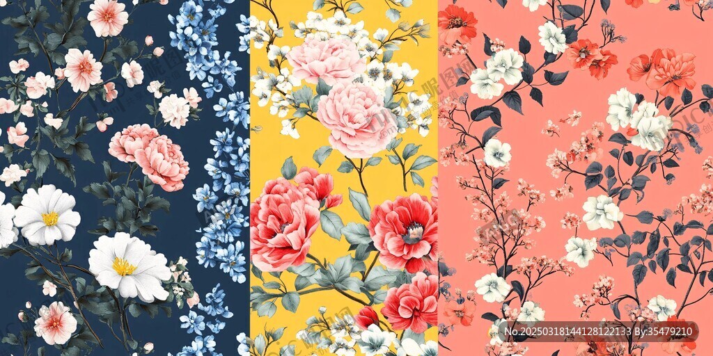 多彩花卉图案设计