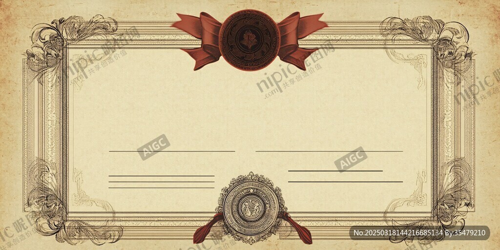 复古证书模板