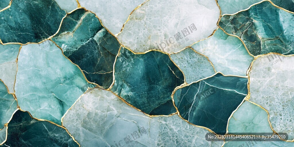 翡翠绿金纹大理石纹理