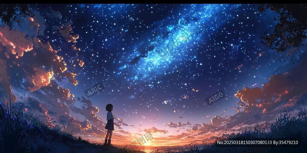 星空下的女孩