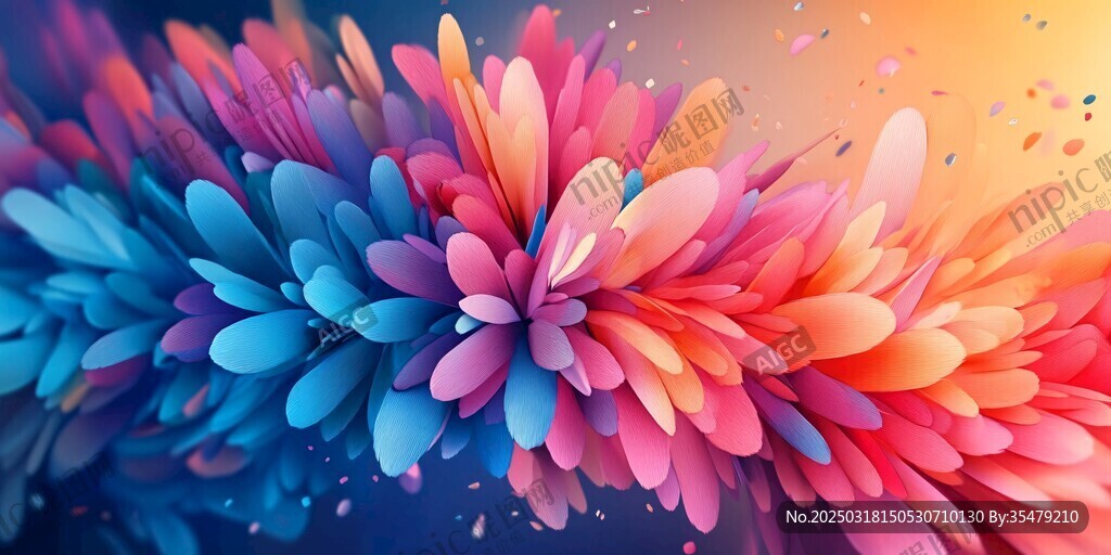 多彩抽象花卉图案