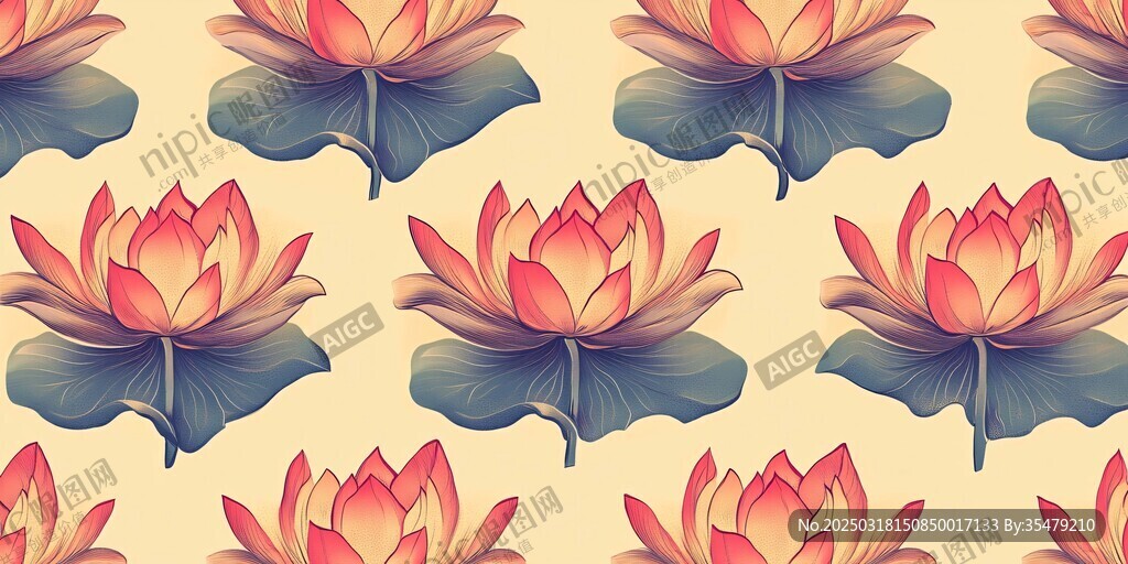 莲花盛开的图案