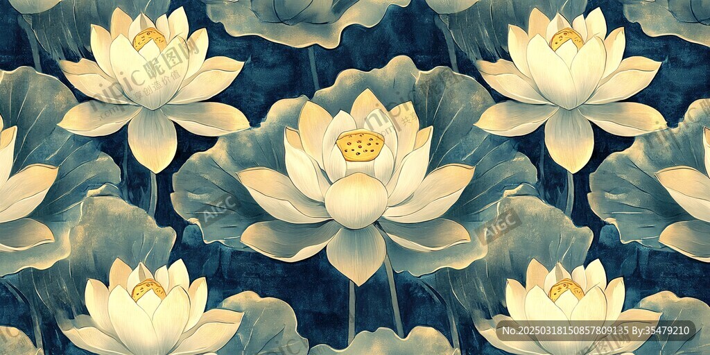 荷花盛开的池塘
