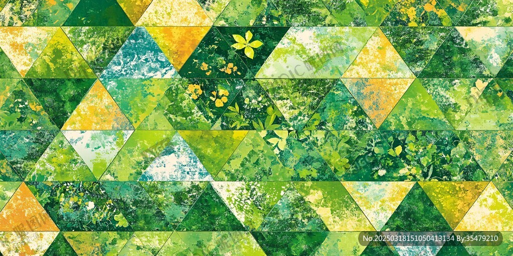 几何森林的拼贴画