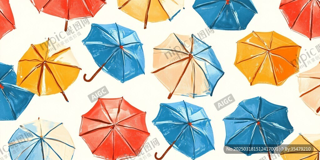 五彩缤纷的雨伞图案