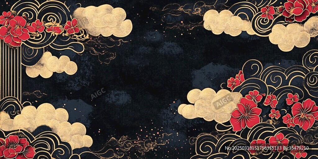 云雾缭绕的红色花朵