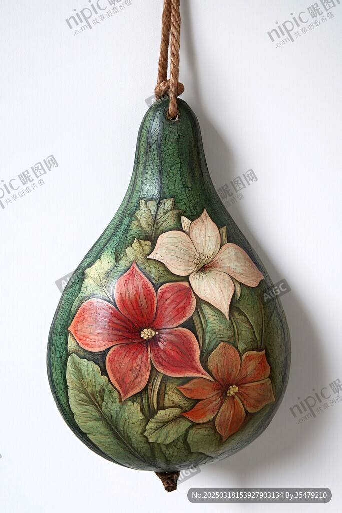 手工绘制葫芦艺术品