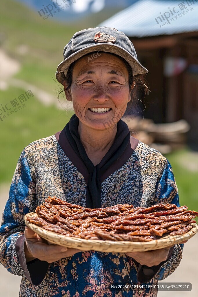 乡村妇女与晒干肉