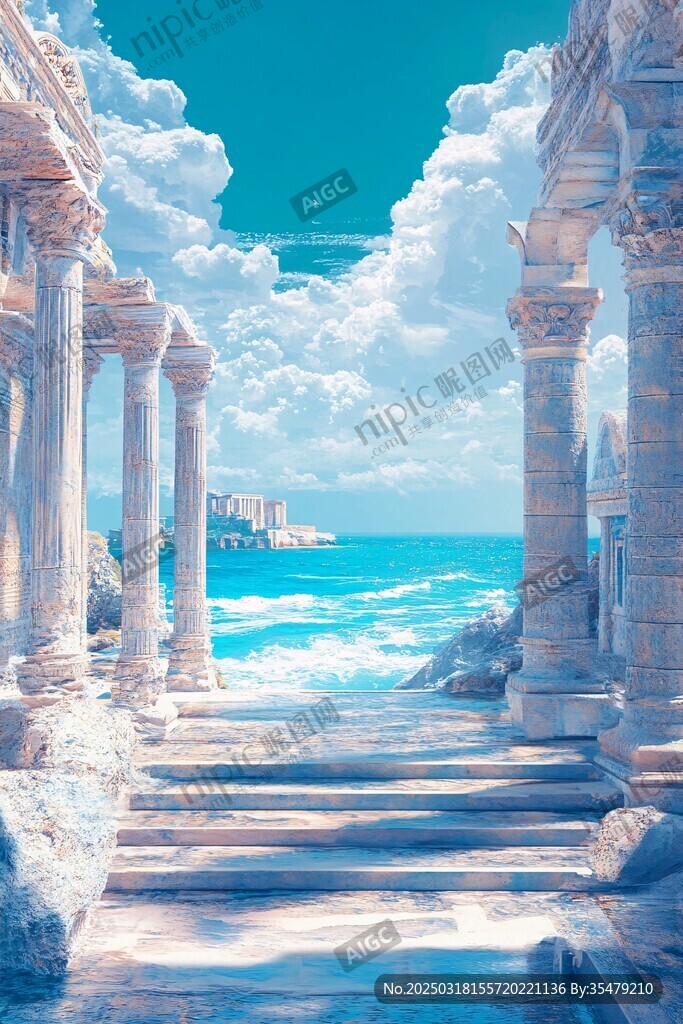 古代遗迹的海滨之旅