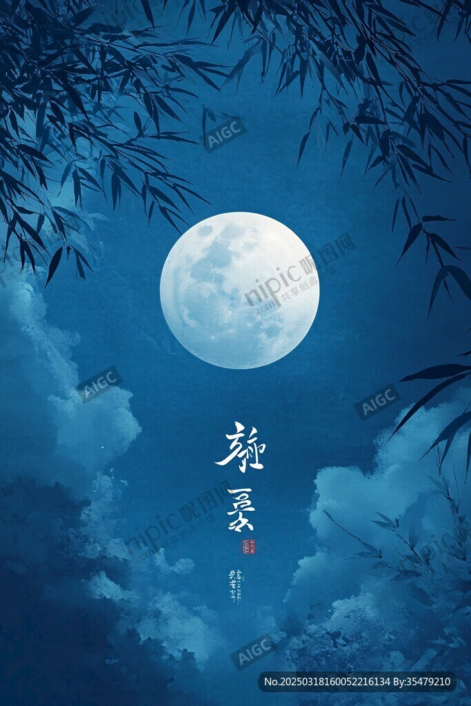 月下竹影 云卷云舒