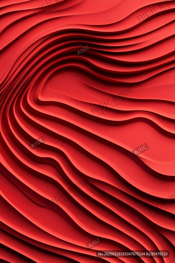 红色波浪纹理抽象图案