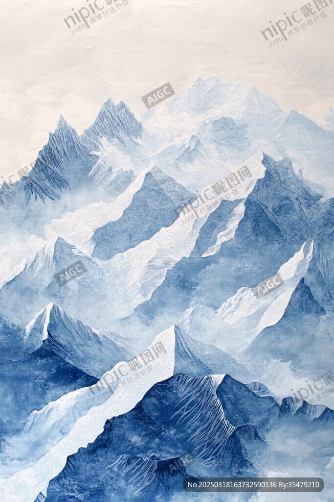 云雾缭绕的山脉风景
