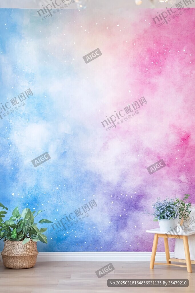 彩色水彩渐变墙纸