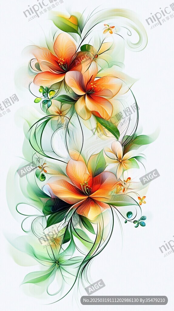 数字艺术花卉作品