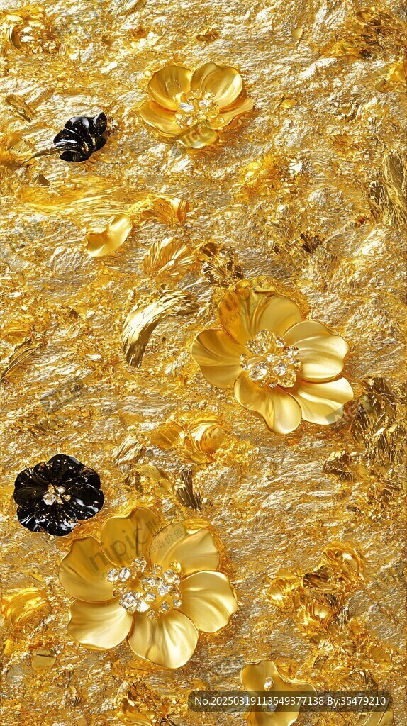 金色花卉艺术品