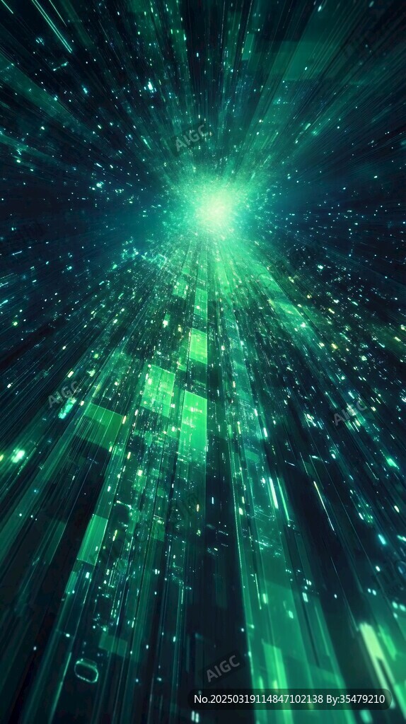 数字宇宙的绿色爆炸
