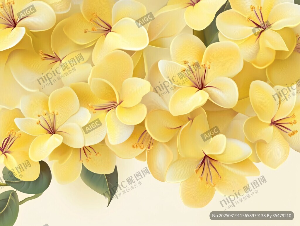 黄色花卉数字艺术作品