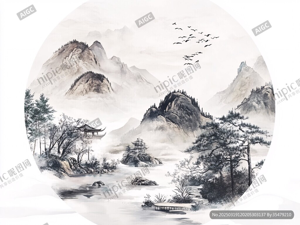 山水画中的中国风景