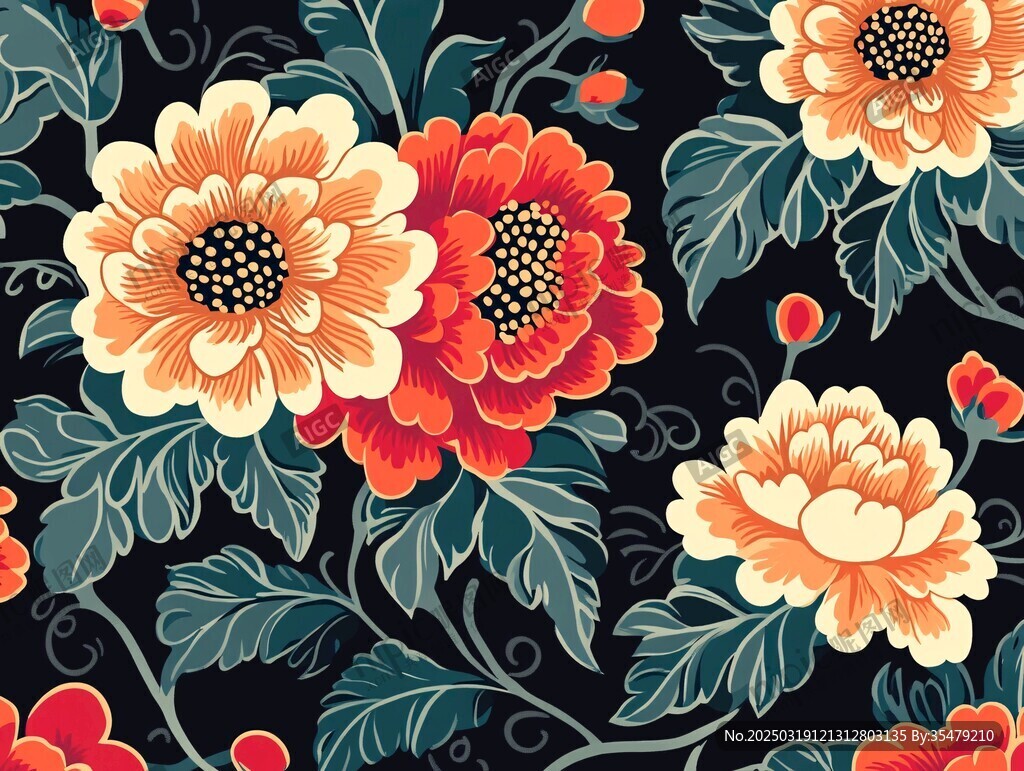 复古花卉图案