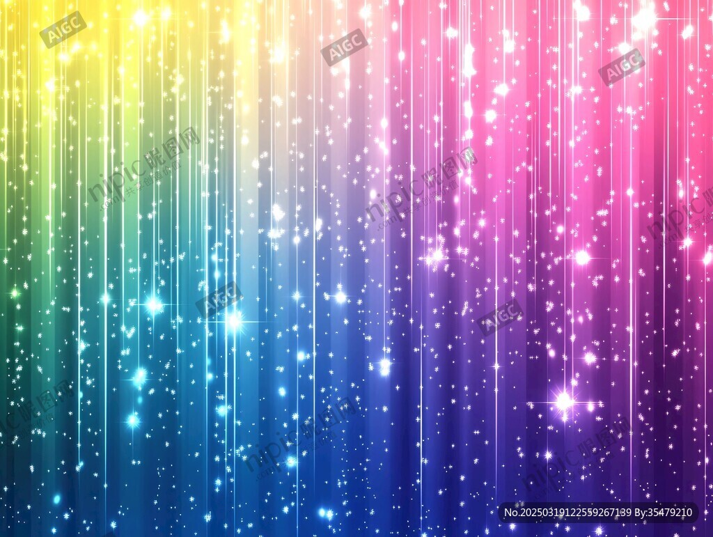 彩虹之光的数字抽象画