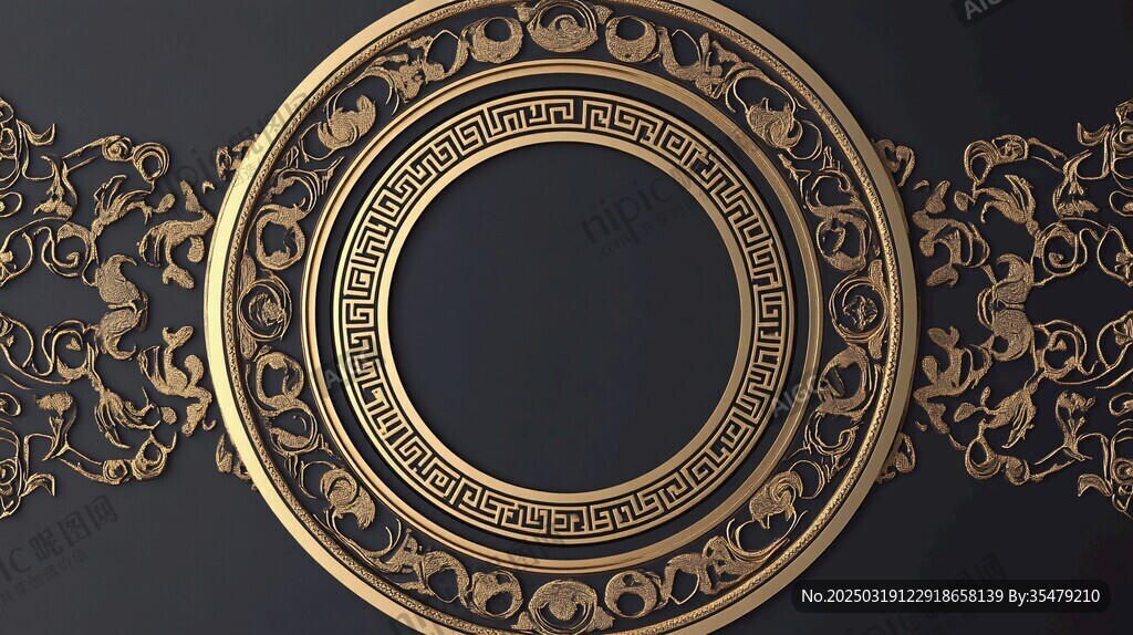 古典复古金色圆形装饰框