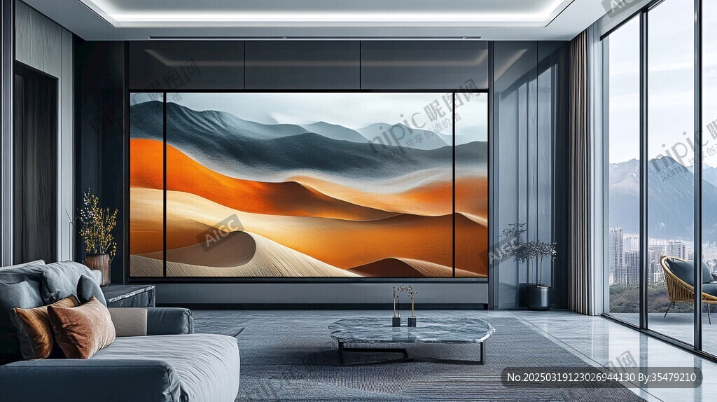 现代客厅艺术沙漠风景画
