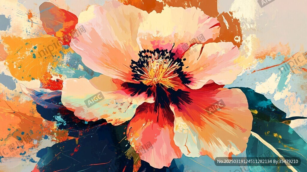抽象花卉艺术作品