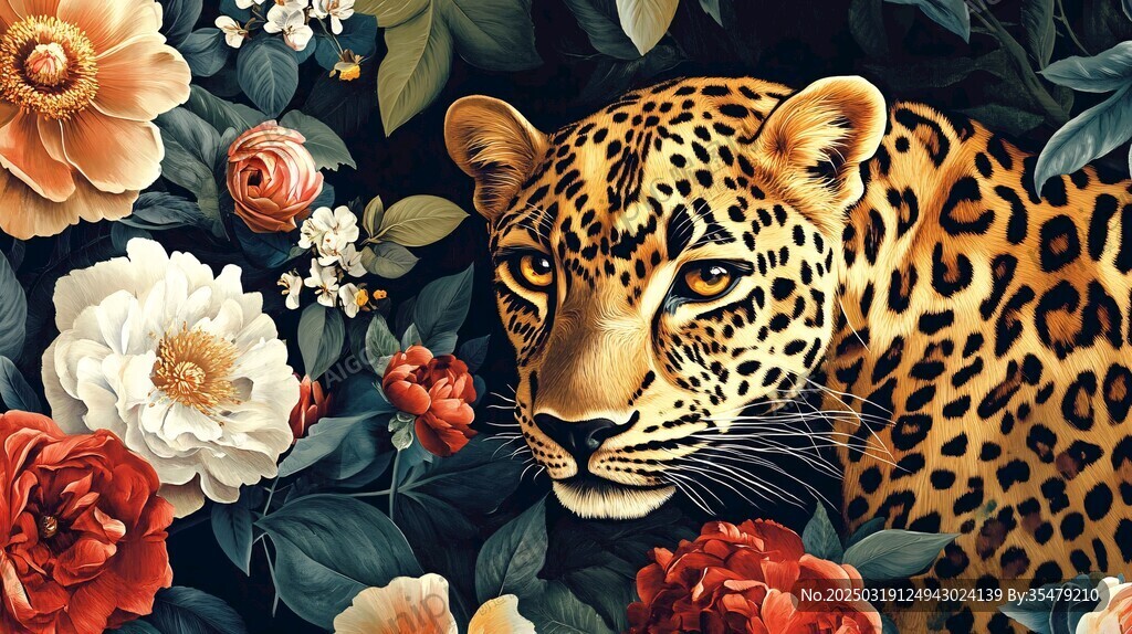 花卉中的豹纹